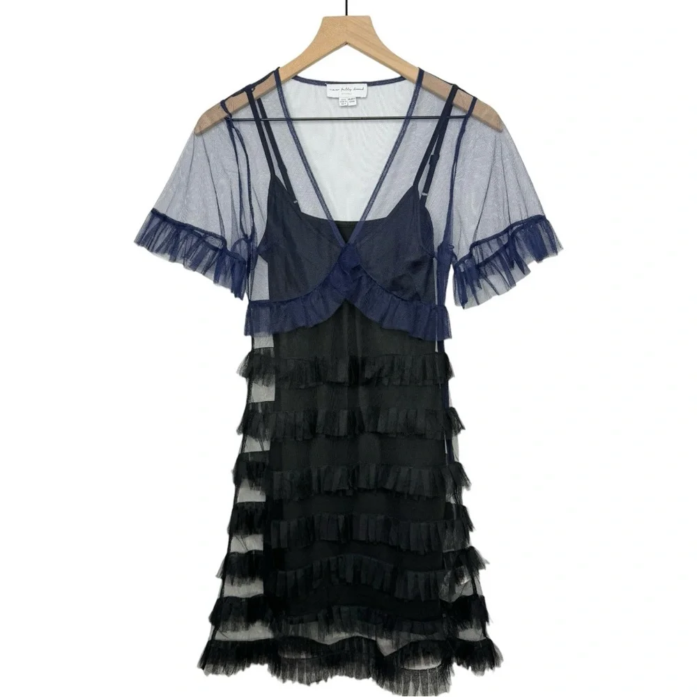 NEW Never Fully Dressed Kate Sheer Ruffled Mini Dress - Picture 3 of 15